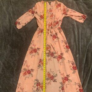 Floral romper with attached skirt
